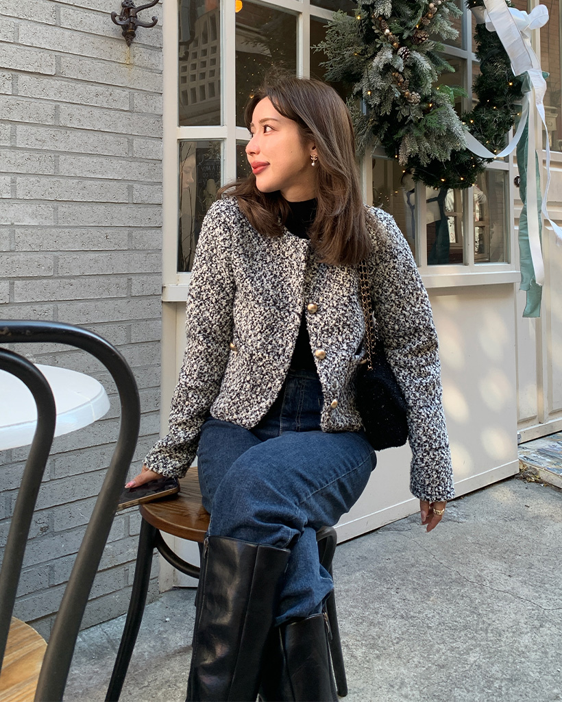 ツイードラウンドジャケット