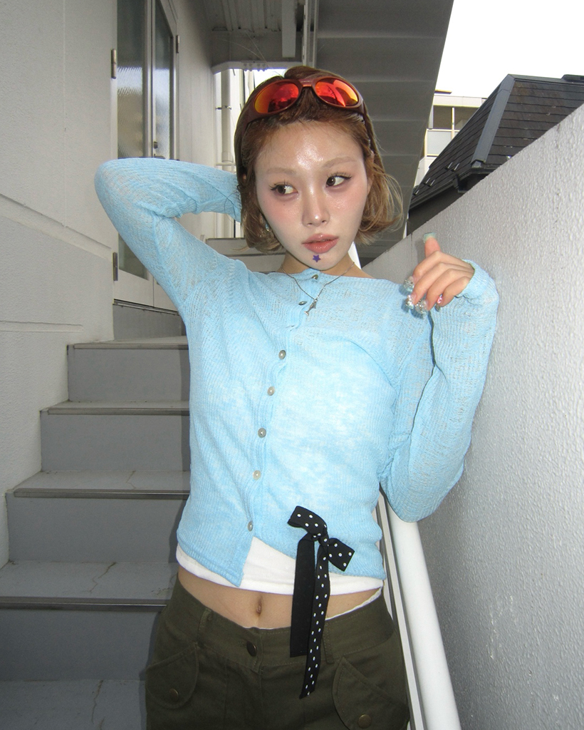 シェルボタンサマーカーディガン