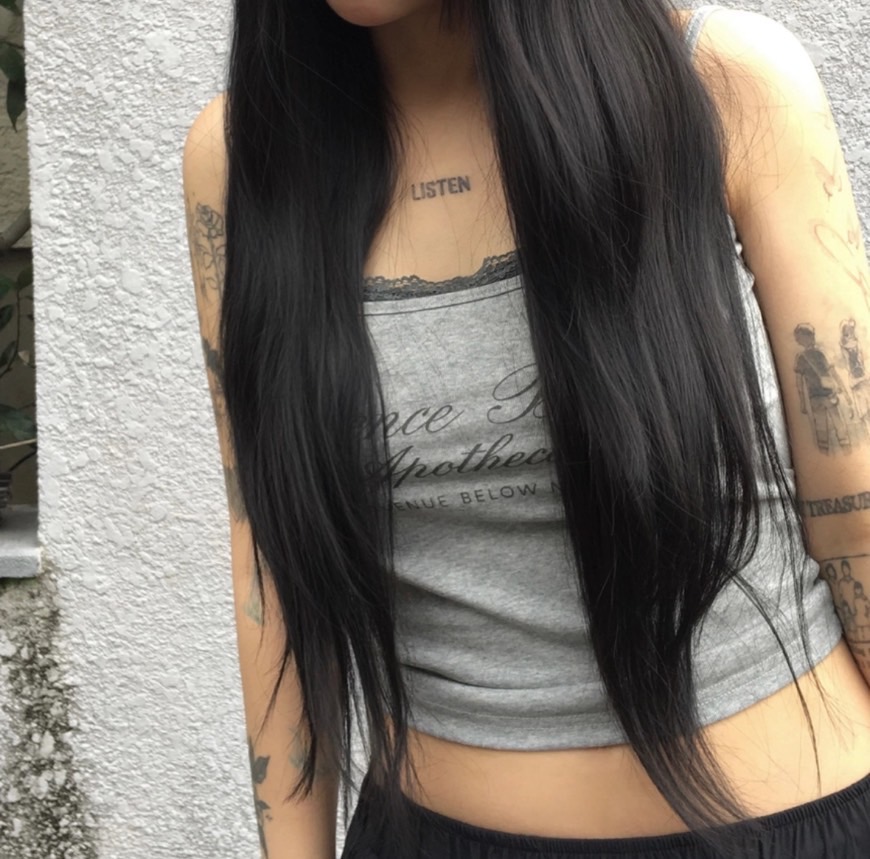 バレエコア/パット付き] レタリングレースホルター紐レイヤード