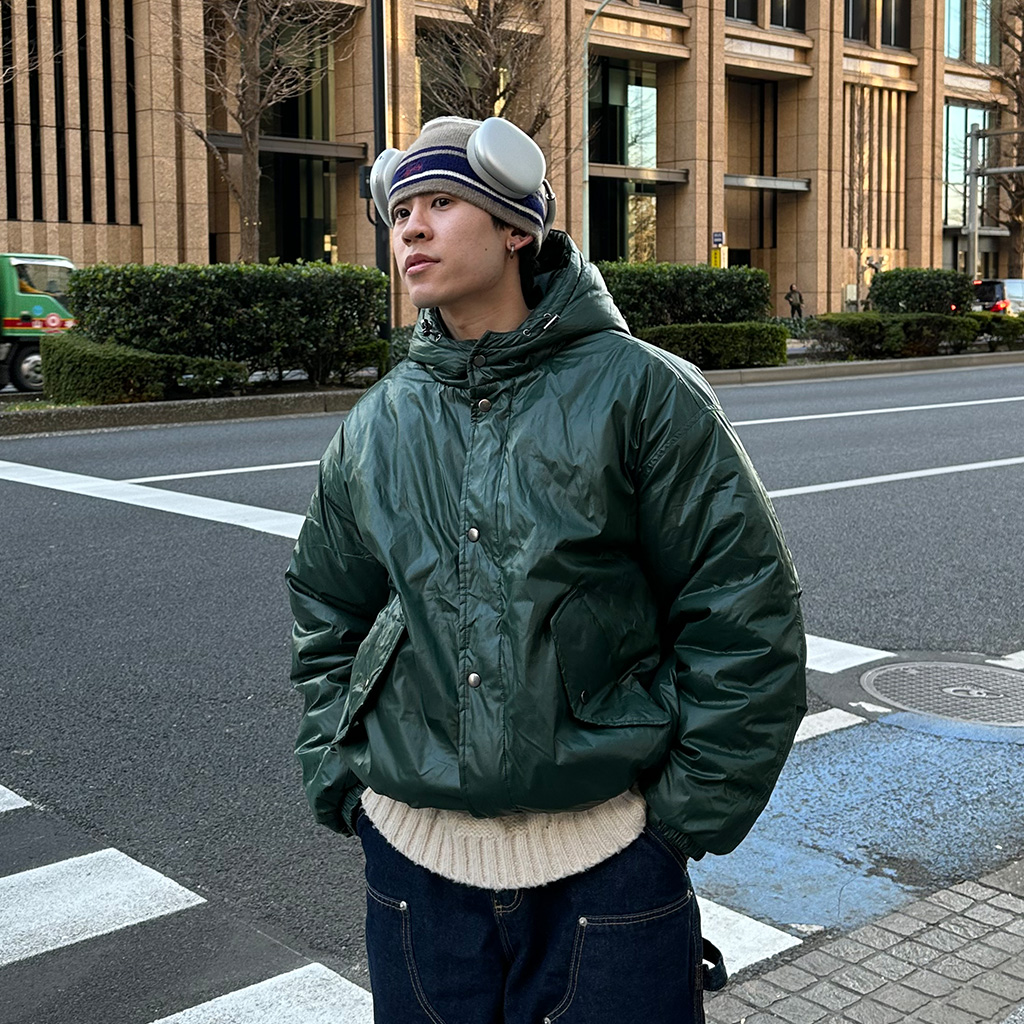 ユニセックスグロッシーフードダウンジャンパー | ファッション通販