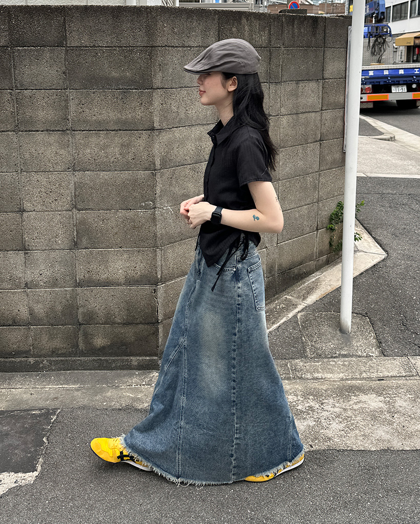 ウォッシングデニムロングスカート | ファッション通販サイト NUGU