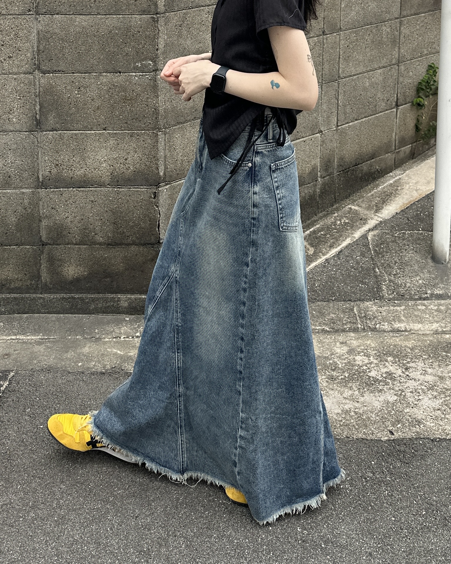 極美品✨ リヴドロワ モン デニムスカート サックスブルー タイト ロング 38 極美品✨ リヴドロワ モン デニムスカート サックスブルー