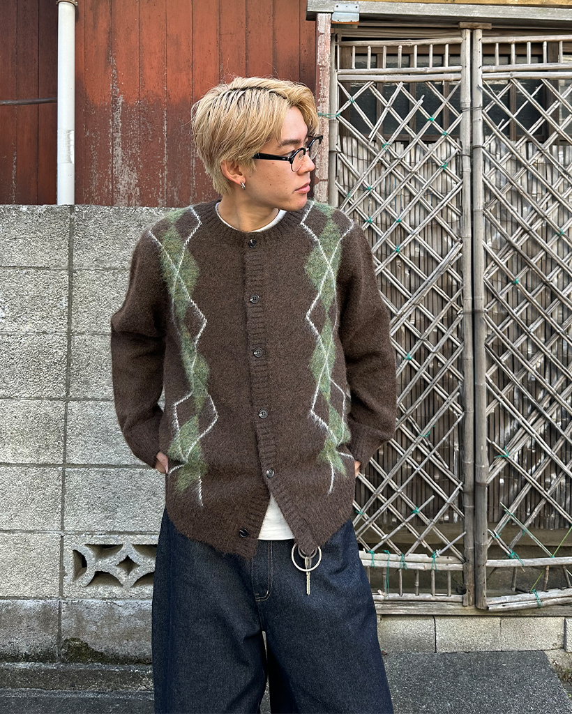 アーガイルパターンカーディガン