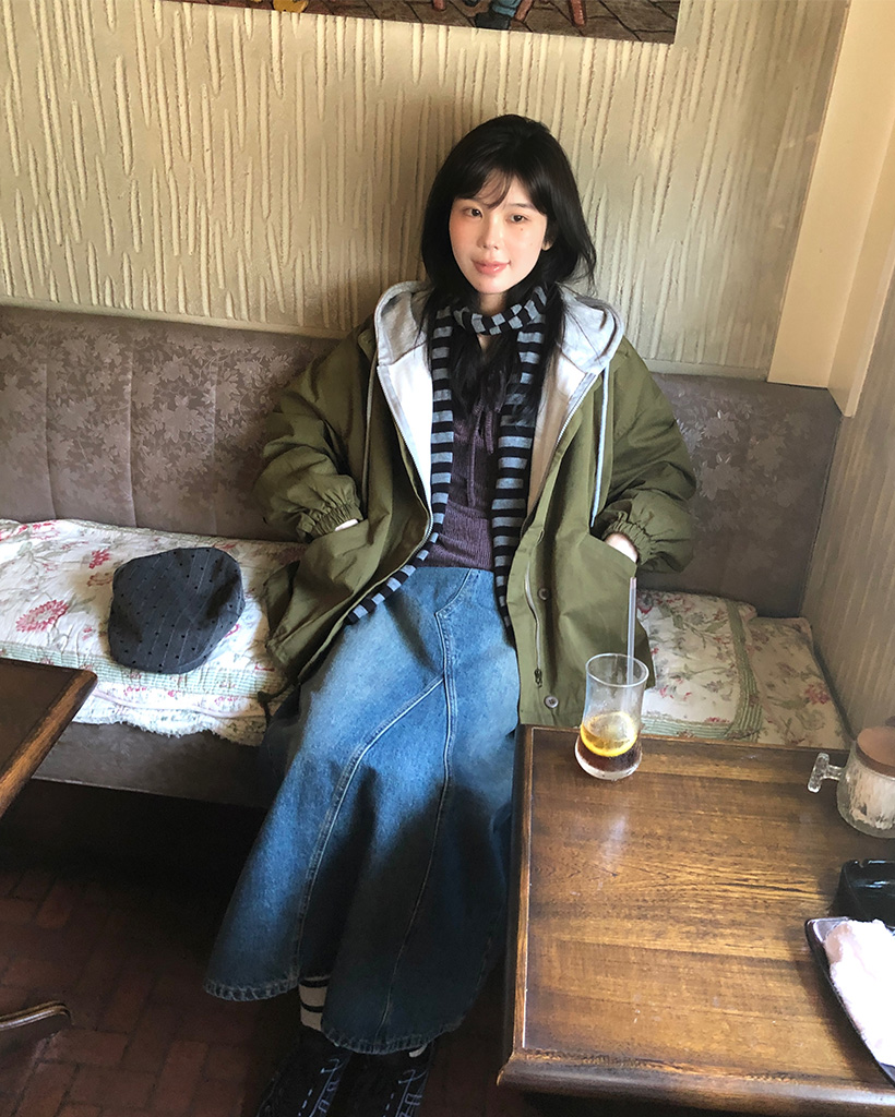 SONIA JOHNES ブラックドットトップス サイズ3 マキシスリットデニムロングスカート | ファッション通販サイト NUGU