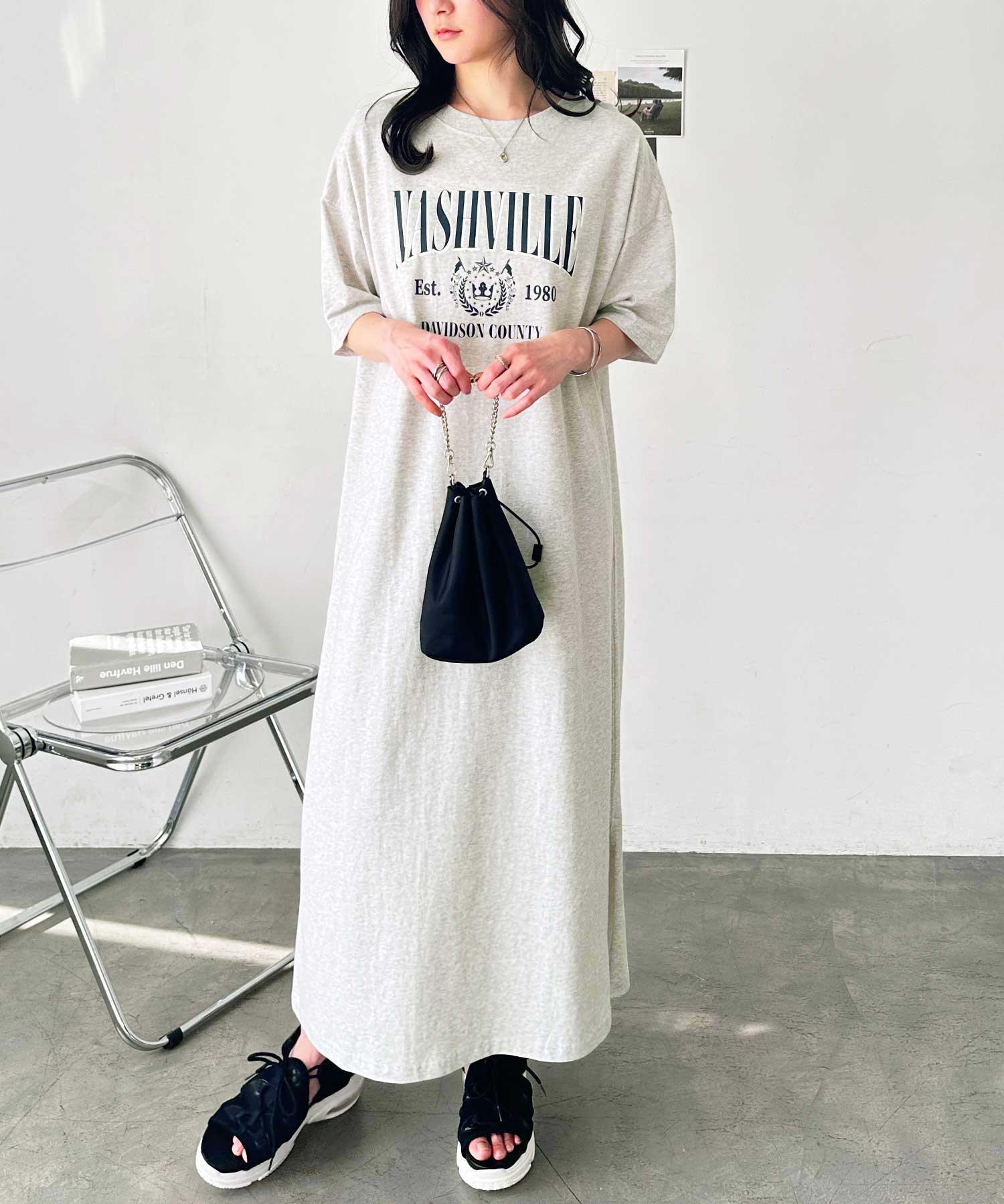アソートロゴプリントTシャツワンピース | ファッション通販サイト NUGU