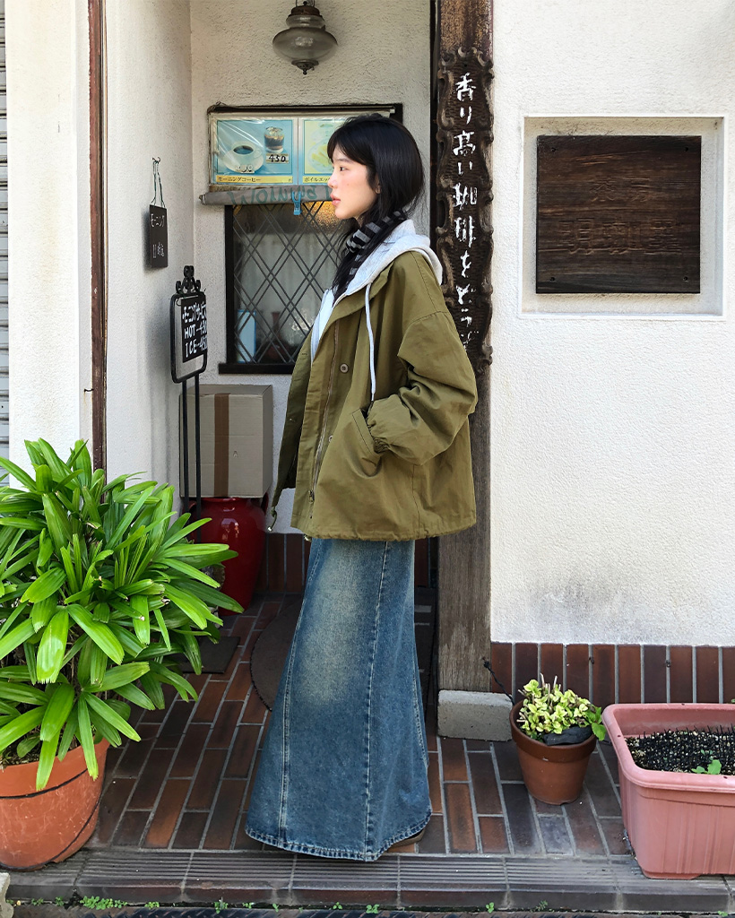 N°21 カーキデニム フリルタイトスカート 38 N°21 カーキデニム フリルタイトスカート 38 - メルカリ