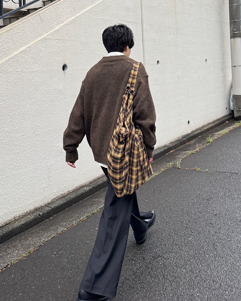 チェッククロスビックバッグ