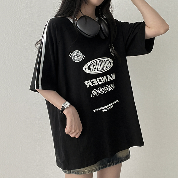 バイカラーラグラントラックオーバーサイズ半袖Tシャツ