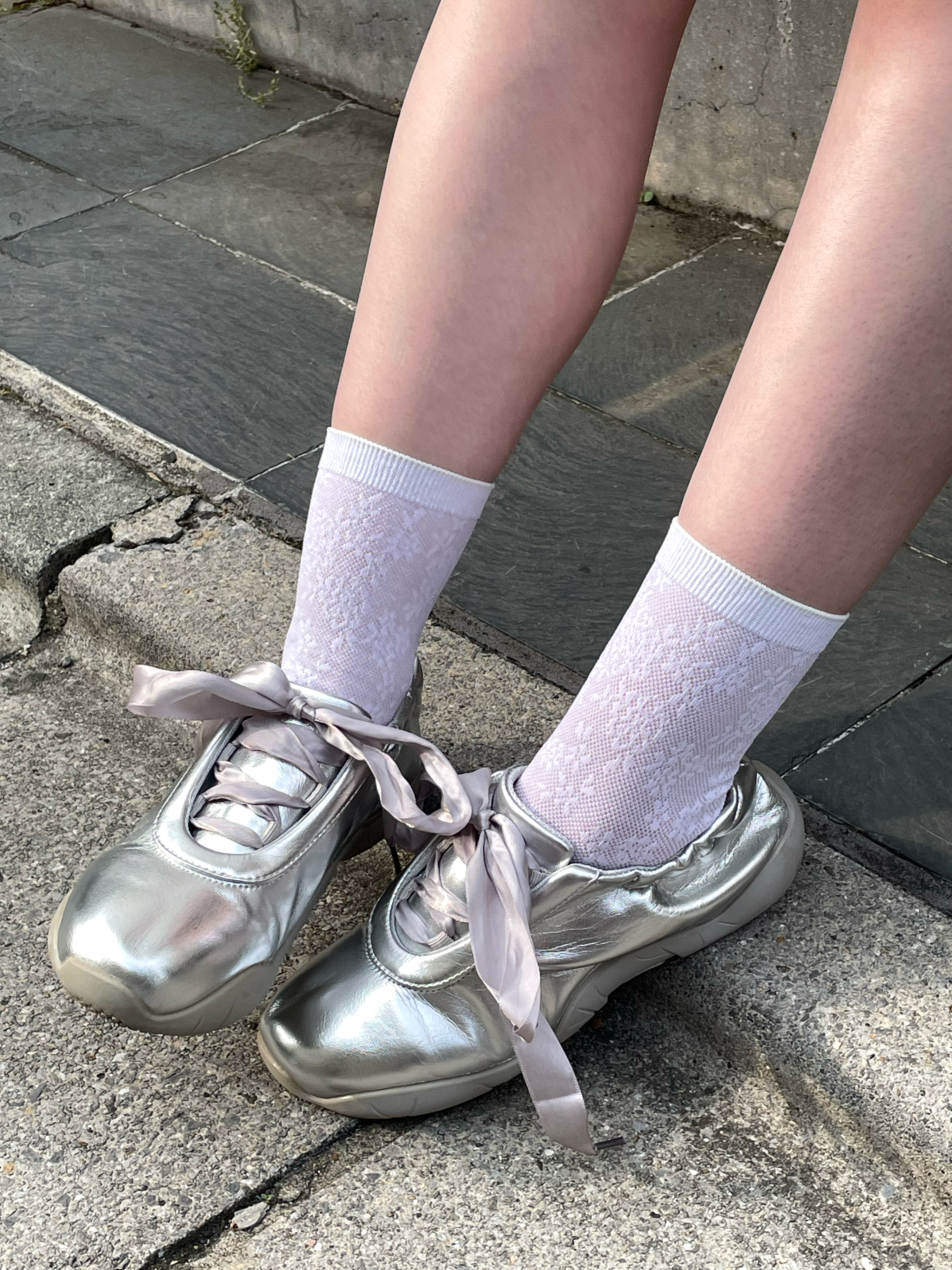 3colors)コットンメッシュレースショートソックス