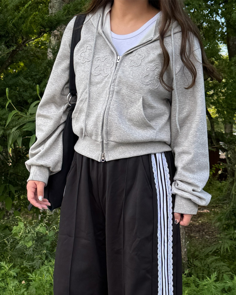 フラワーポイントパッチワークパーカー | ファッション通販サイト NUGU