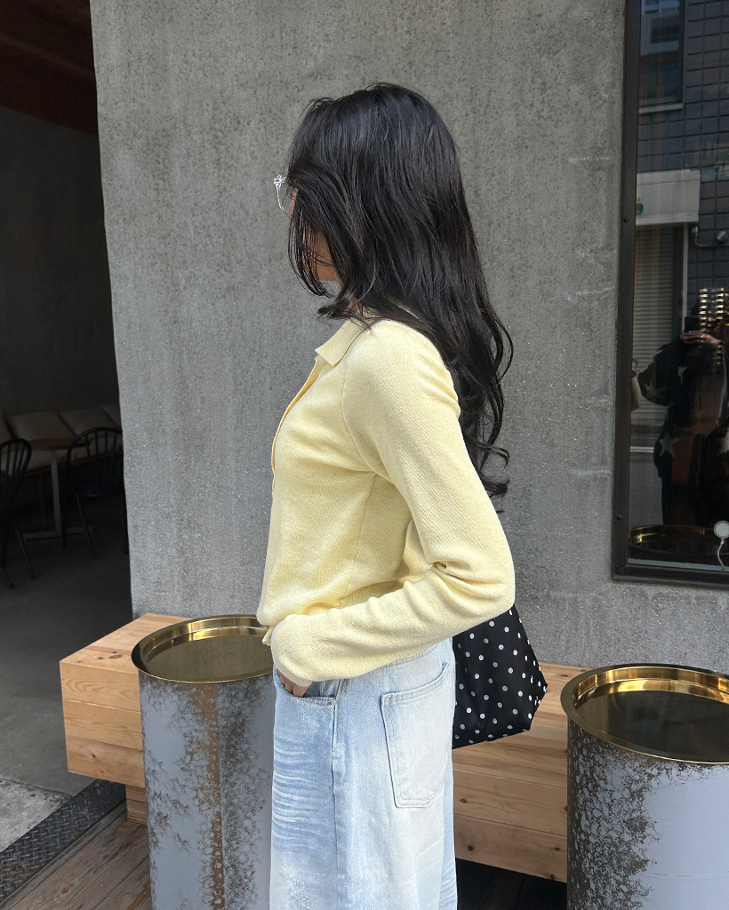 シェルボタンポロネックスリムニット | ファッション通販サイト NUGU