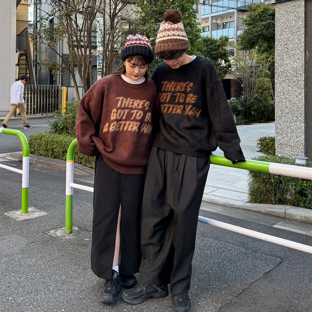 ユニセックス)レタリングブラッシニット | ファッション通販