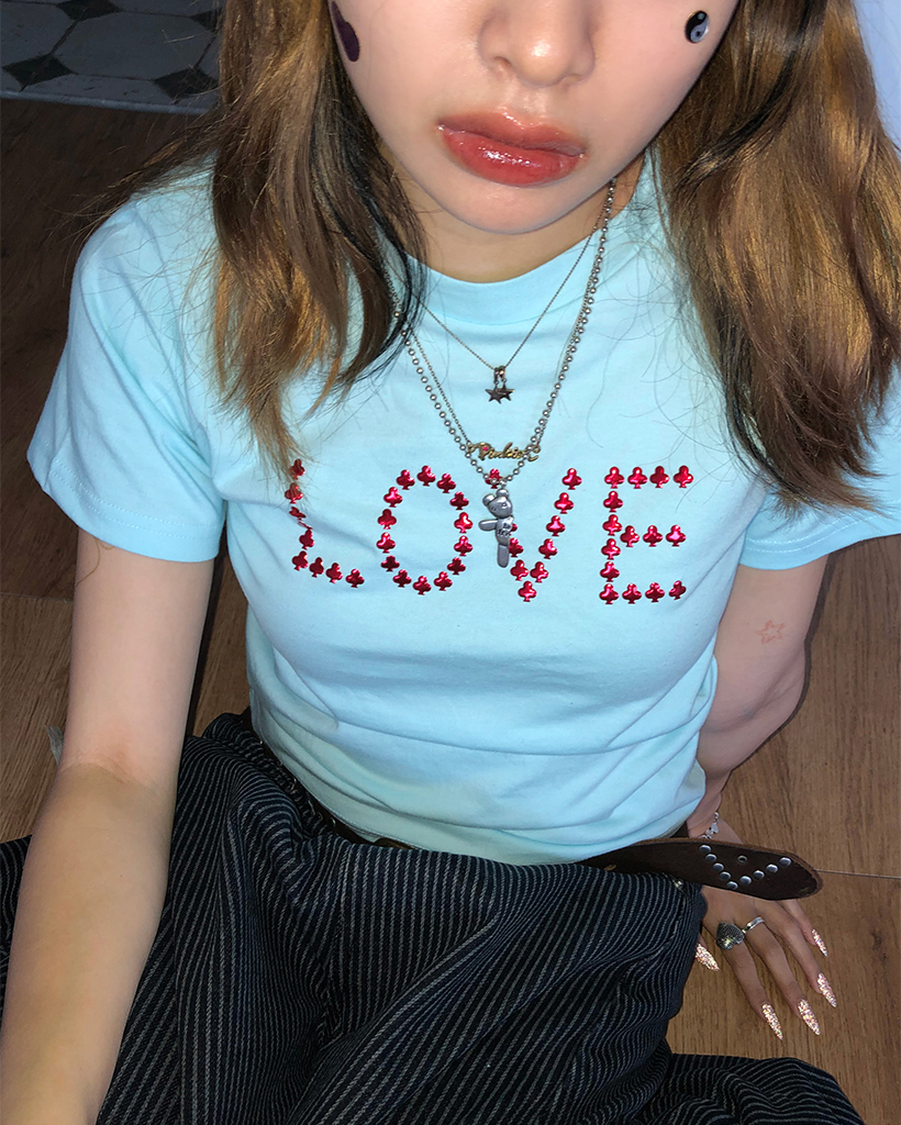 (ORIGINAL) LOVE パーツスリムフィットTシャツ