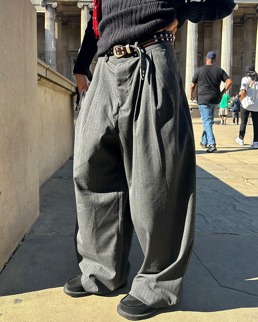 Archive v系 ストライプ フレア スラックス お兄系 ストライプワイドスラックス | ファッション通販サイト NUGU