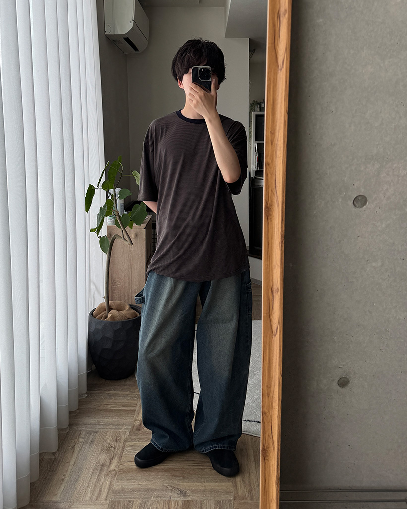 Solボーダーt SOL soonerorlater / BORDER L/S TEE / WHITE & NA