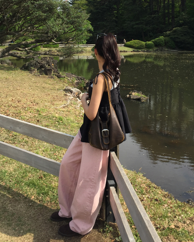 ハートフラップバックポケットバルーンコットンパンツ
