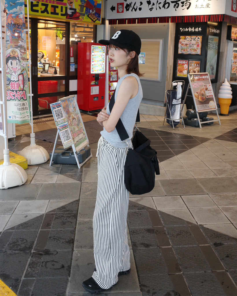 コットンストライプパンツ