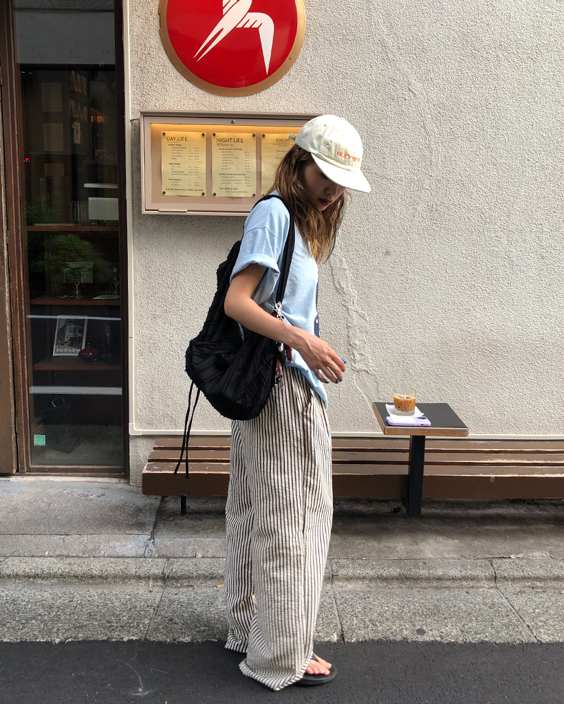 リンクルワイドストライプパンツ | ファッション通販サイト NUGU