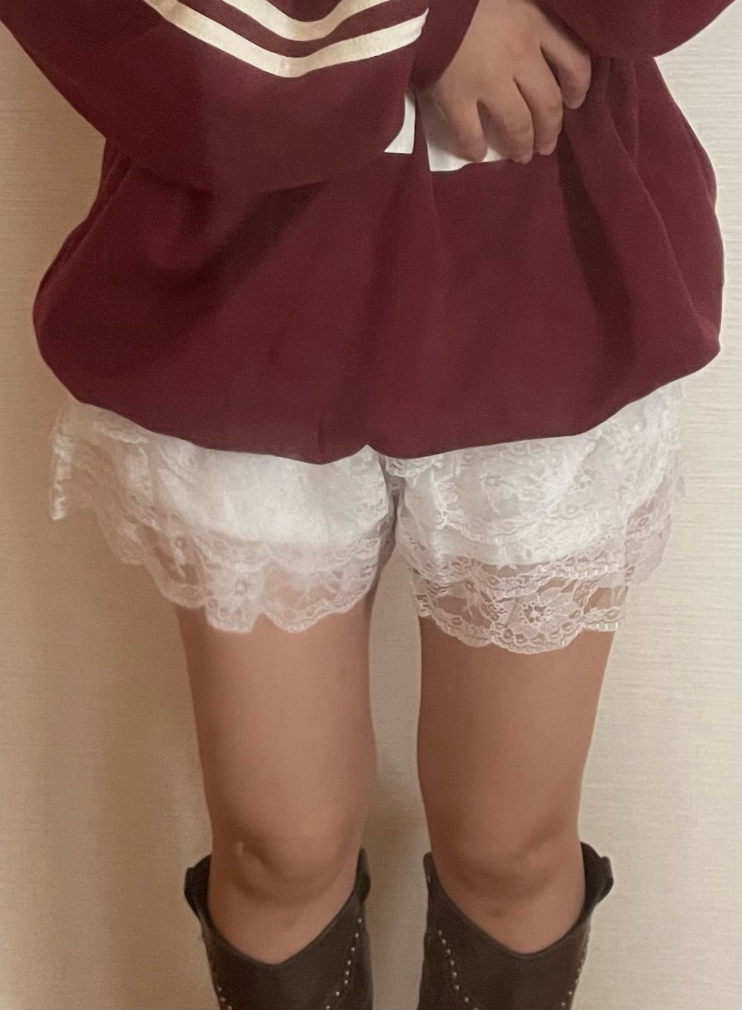 ティアード フリルレース ショートパンツ ピンク 甘ロリ 姫