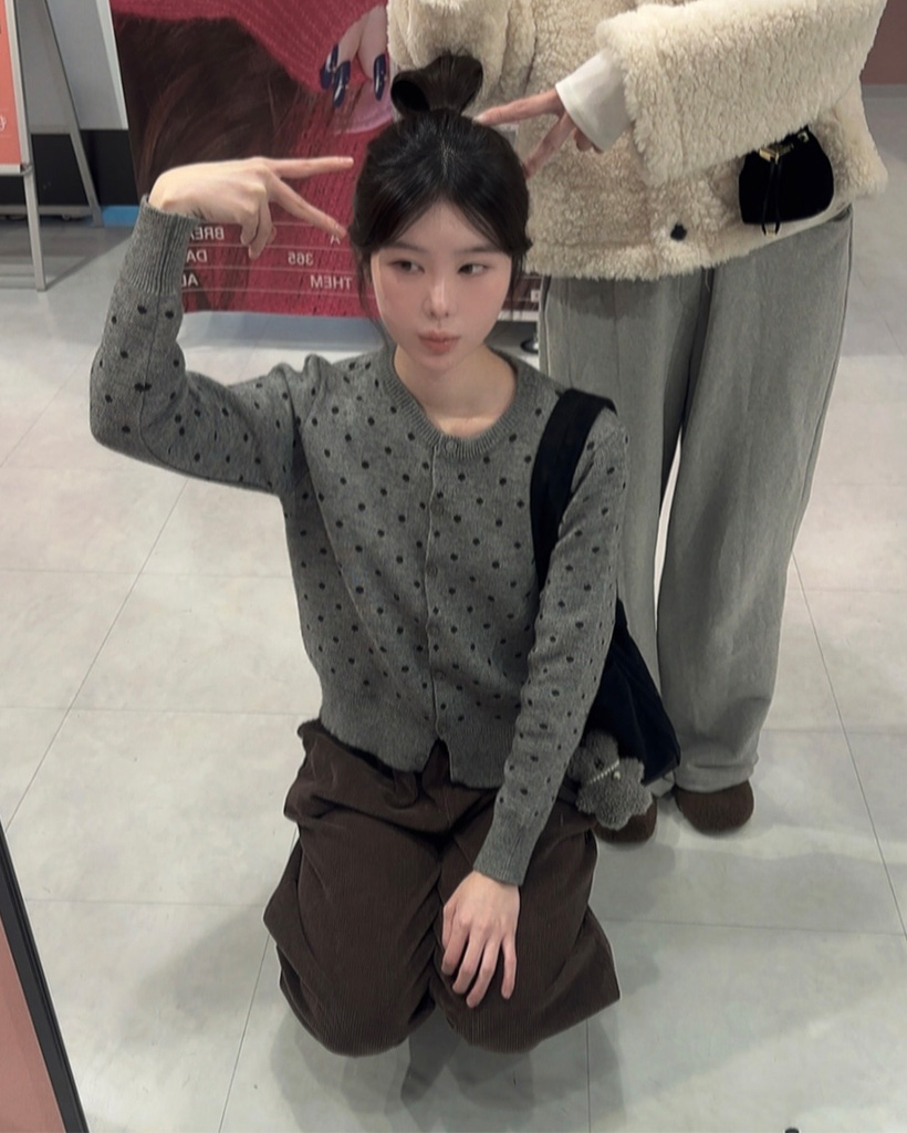 ドットラウンドカーディガン