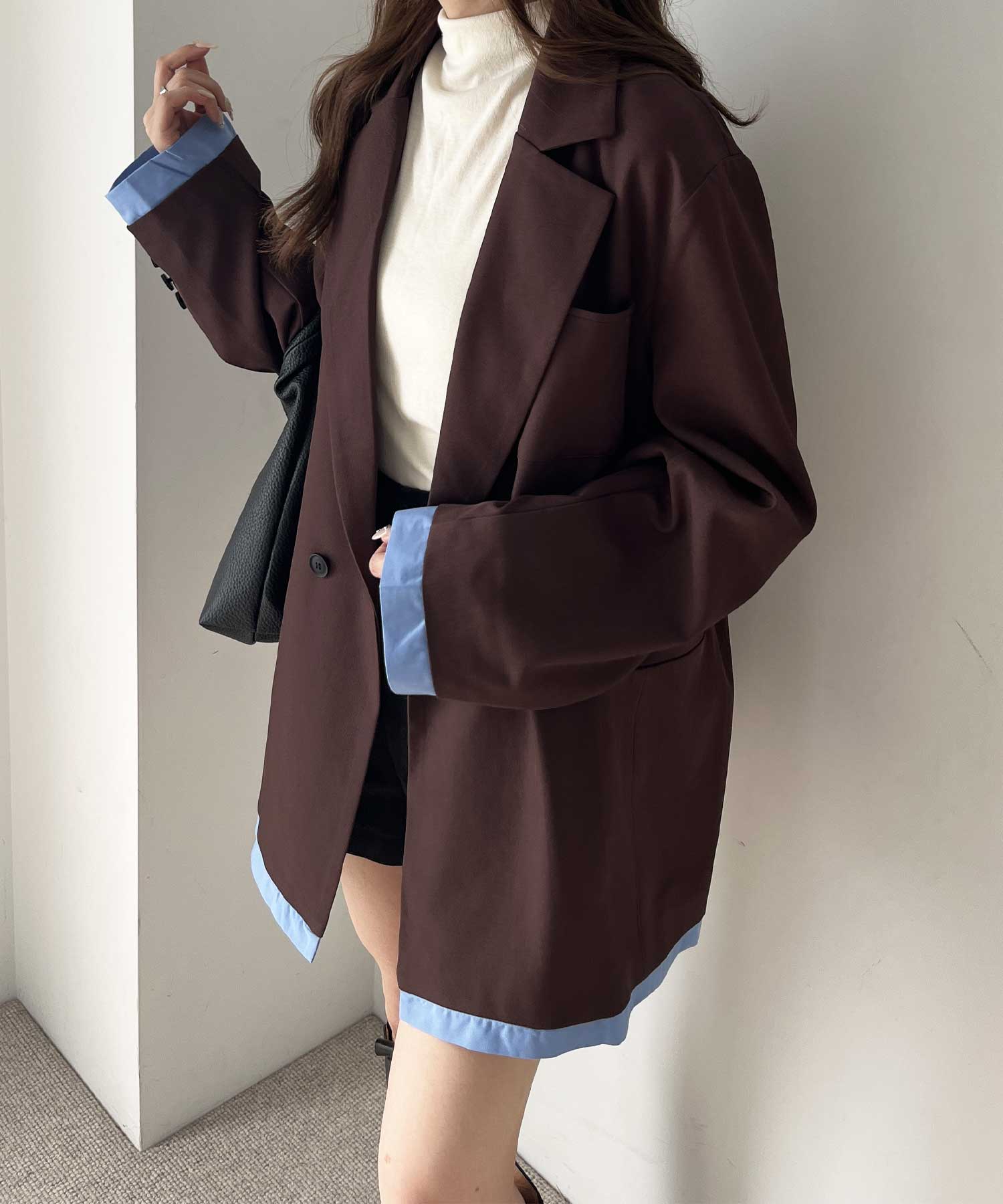 シャツレイヤードデザインダブルジャケット | ファッション通販サイト NUGU