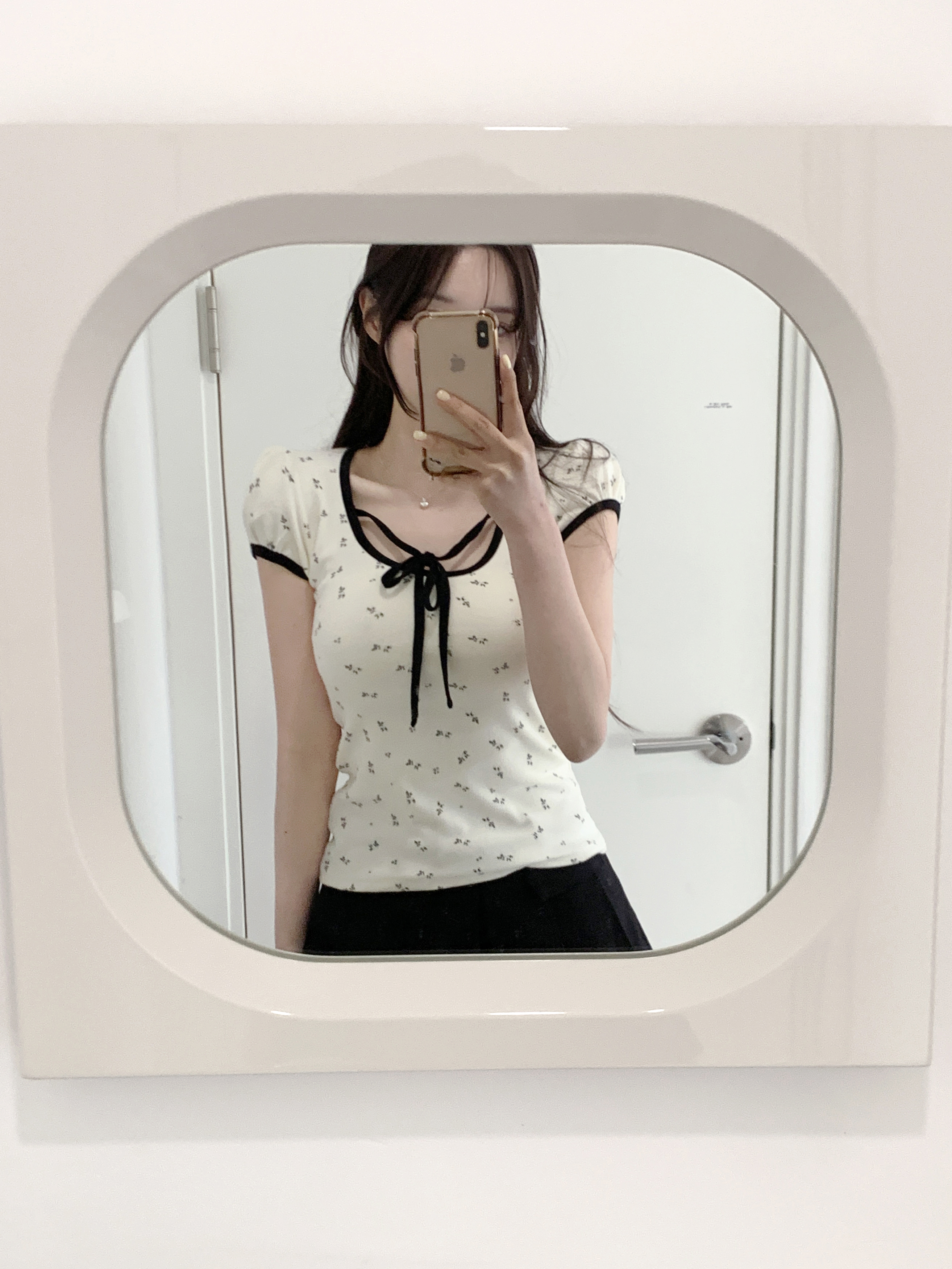 フラワーパフ半袖Tシャツ