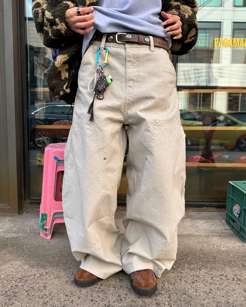 （ユニセックス）ダブルニーカーペンダーバルーンパンツ