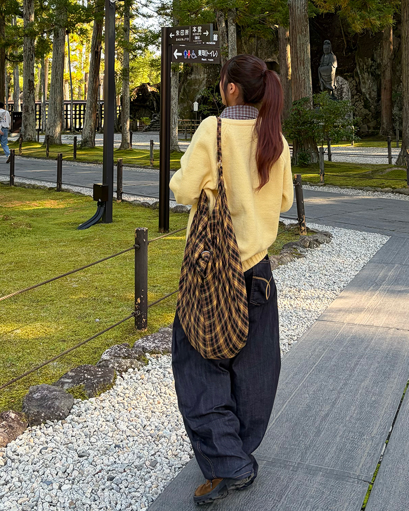 setsuko sagittara バケットバッグ 黒黄色チェック setsuko sagittara バケットバッグ 黒黄色チェック setsuko sagittara