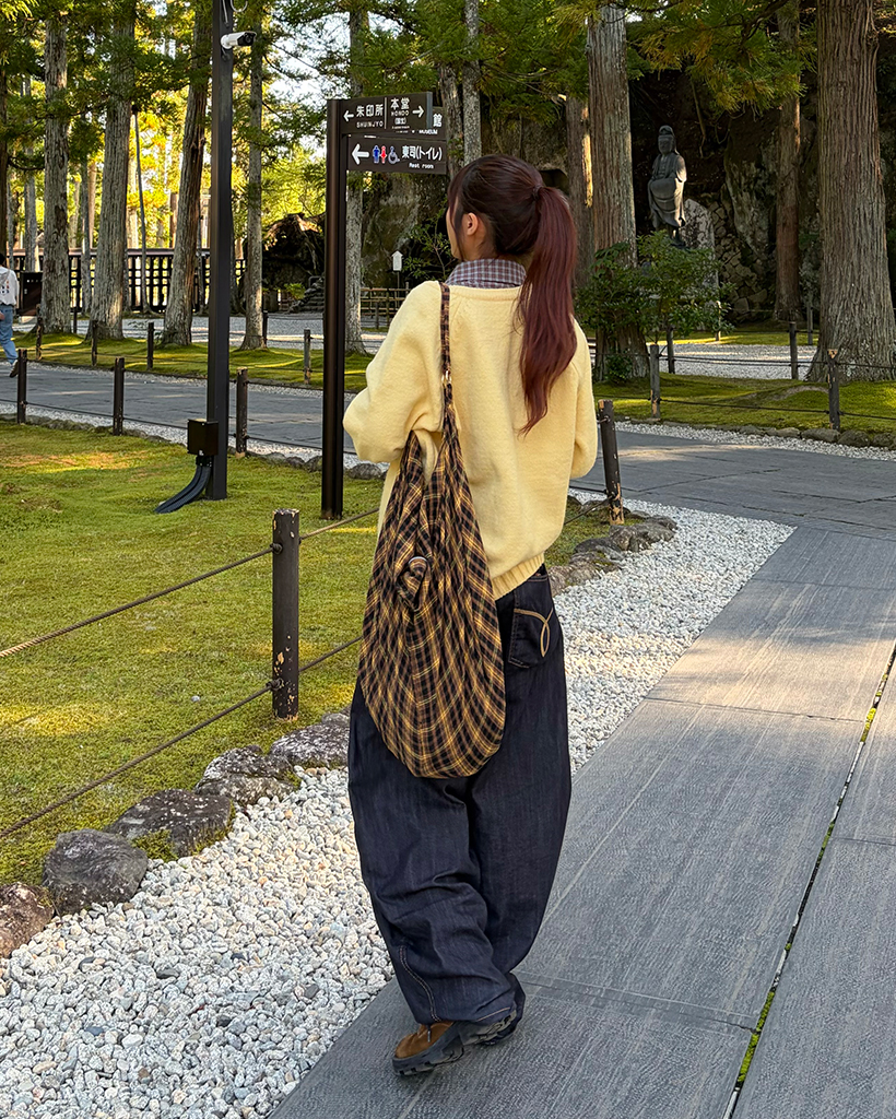 バックシンチポケットスティッチリジットバルーンデニムパンツ