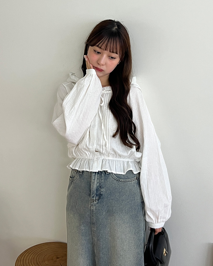 ピンタックレースパーカーブラウス | ファッション通販サイト NUGU