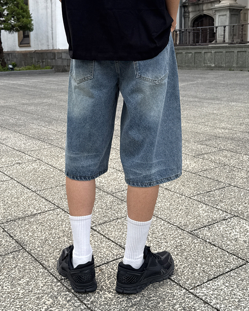ヒゲウォッシュデニムバミューダパンツ | ファッション通販