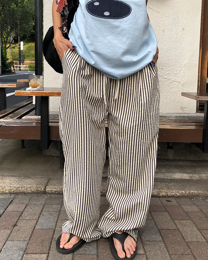 ブリストル ストライプパンツ ストライプポケットフリンジパンツ