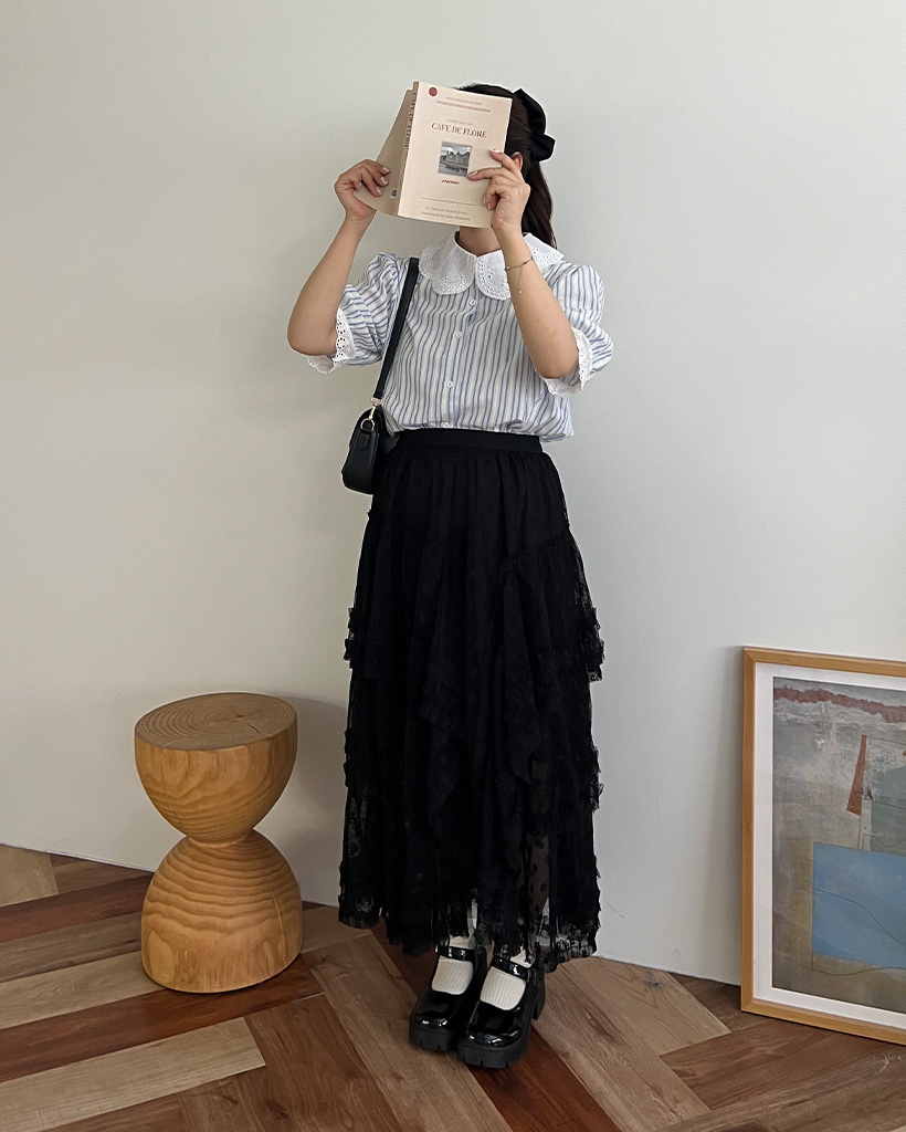 新品未使用　タグ付き　黒のレースロングスカート レースフレアロングスカート – レディースファッション通販の夢