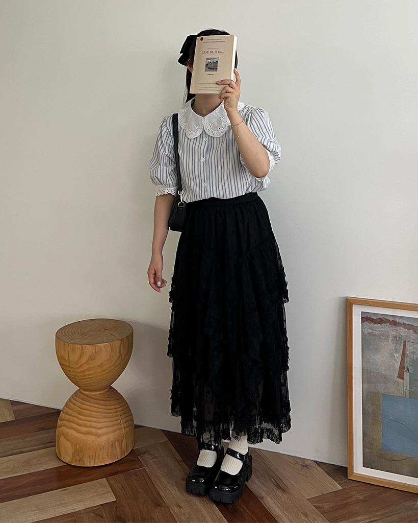 フリルレースロングスカート | ファッション通販サイト NUGU