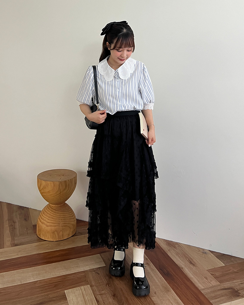 フリルレースロングスカート | ファッション通販サイト NUGU
