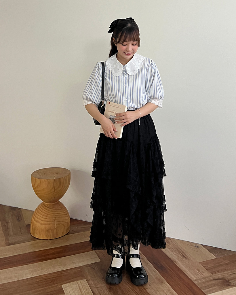 【Makoto さま専用】Simone Rocha 黒 フリル ロングスカート Makoto さま専用】Simone Rocha 黒 フリル ロングスカート
