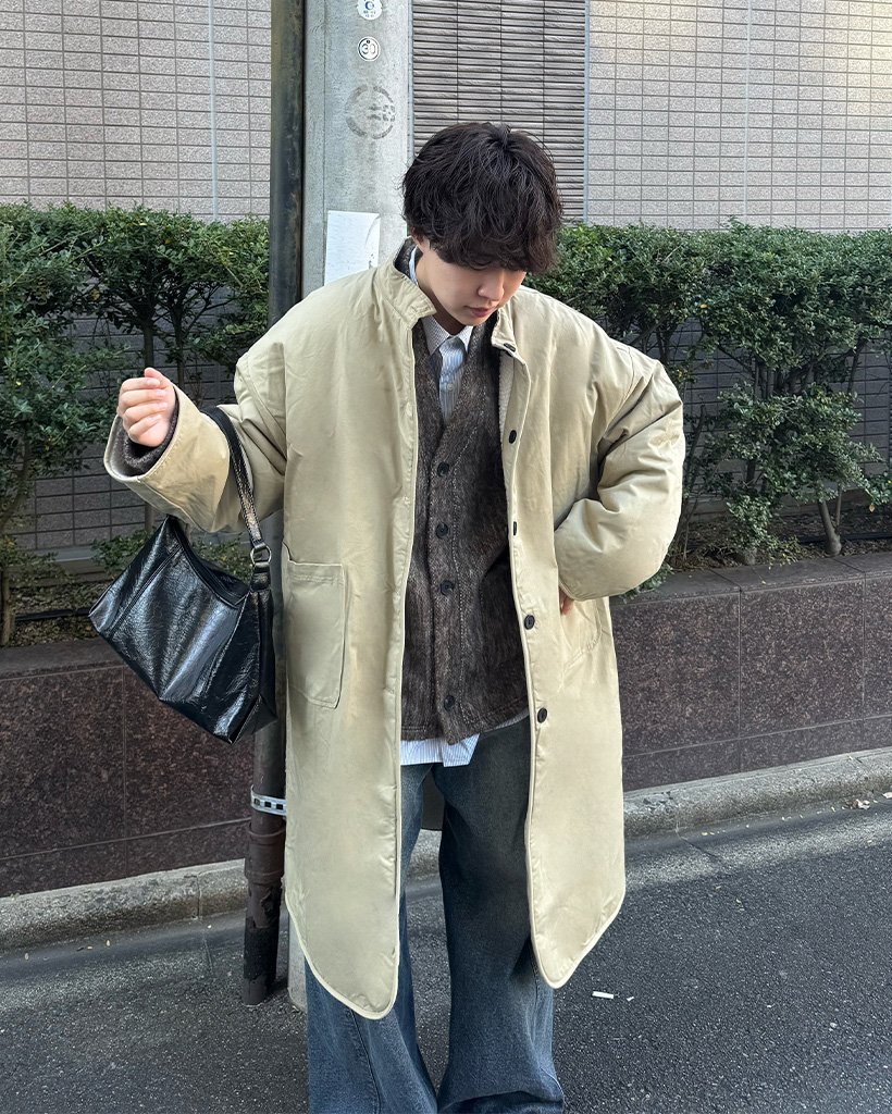 （ユニセックス）裏フリースカジュアルロングコート