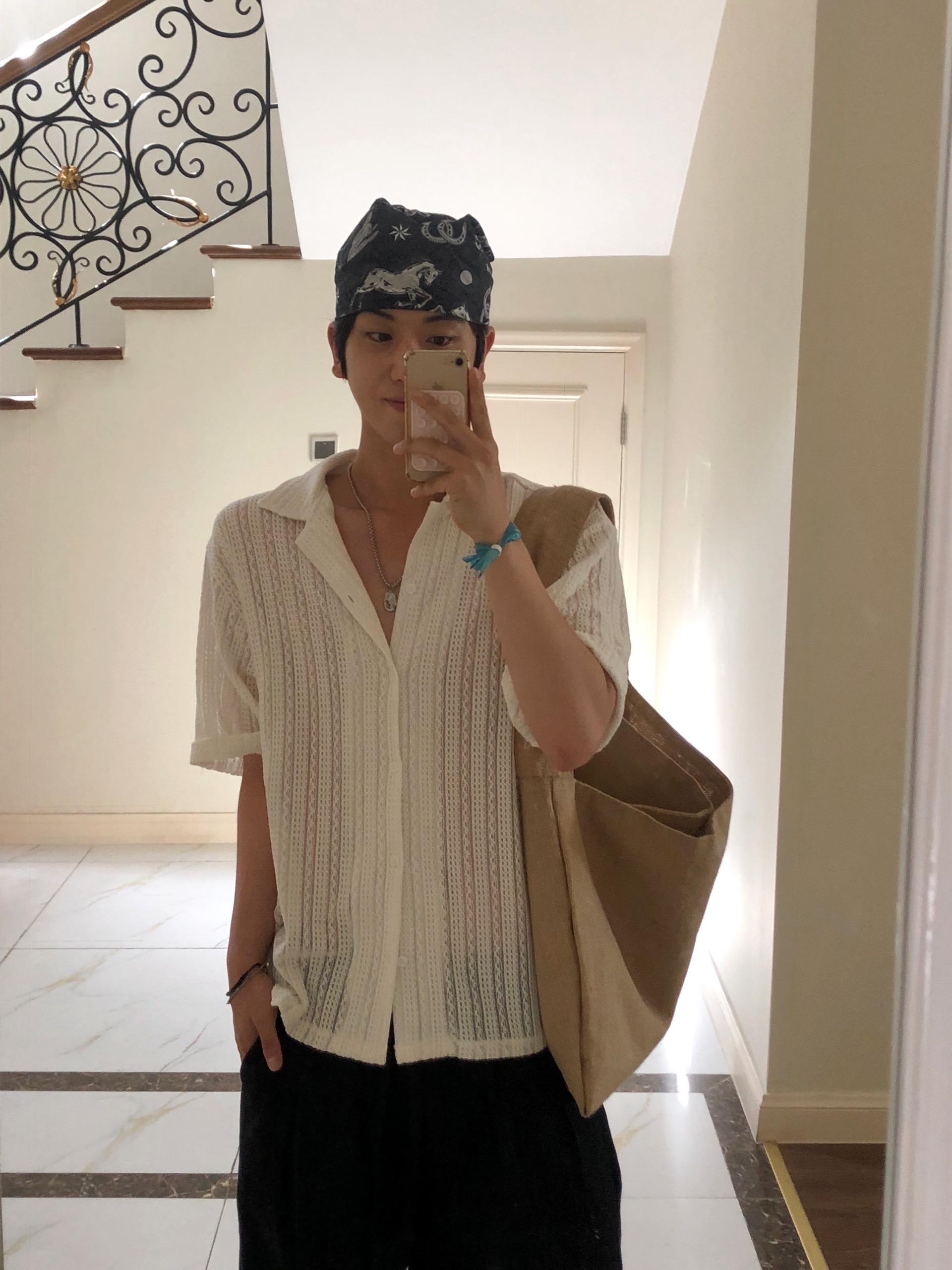 Crochet summer shirt (2color)