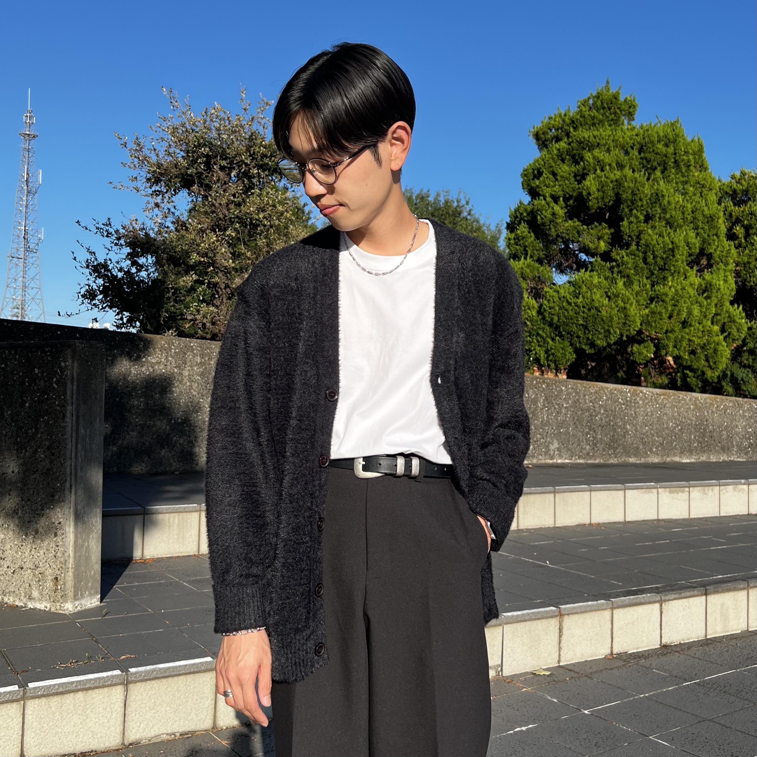 ひげ nugu モヘアライクポケットカーディガン opt taro ヌグ モヘアライクポケットカーディガン | ファッション通販サイト NUGU