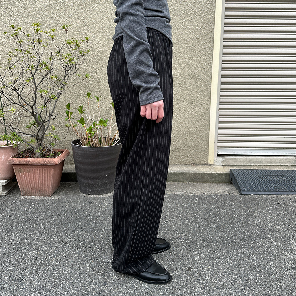 Loungedress バイヤスワイドイージーパンツ ブラック Loungedress バイヤスワイドイージーパンツ ブラック