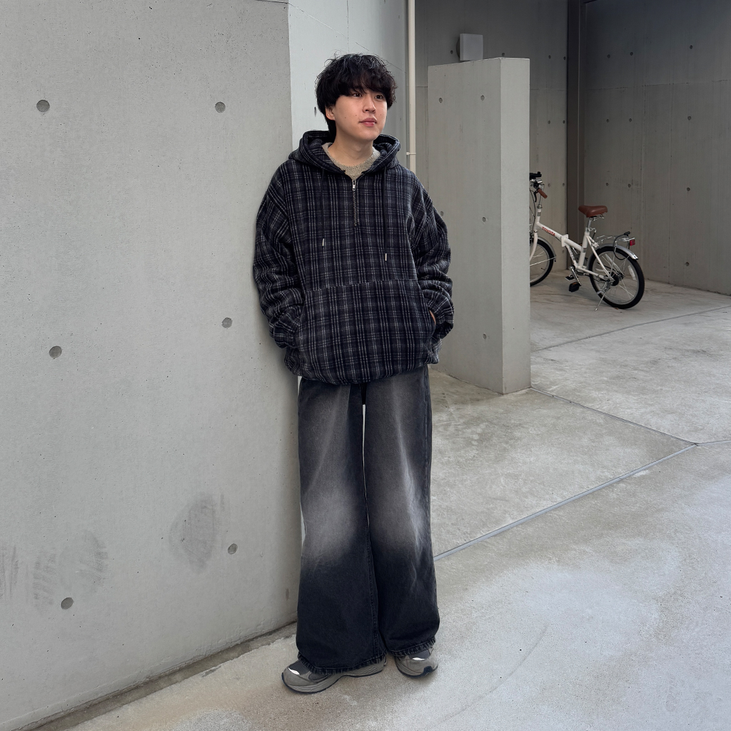 ユニセックス) タータンチェックフードパーカー | ファッション