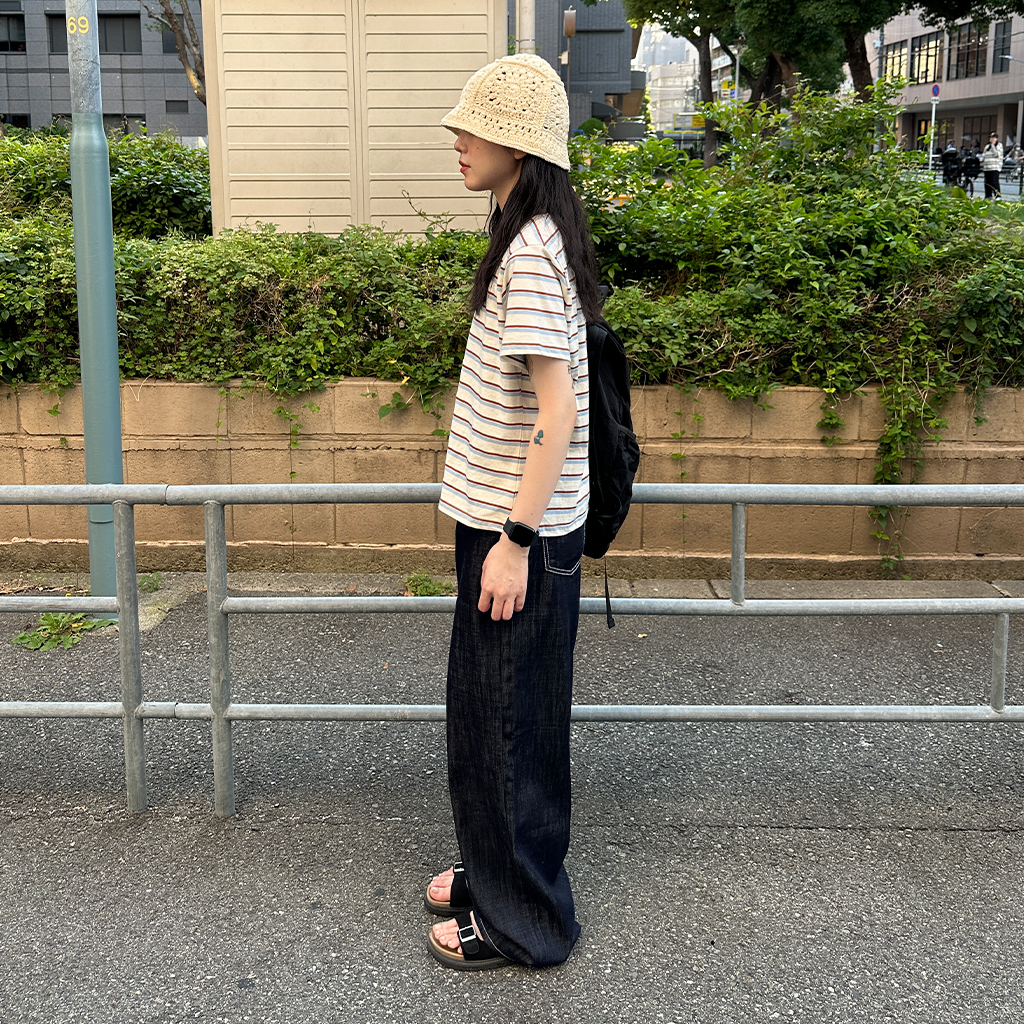 深いデニムワイドパンツ | ファッション通販サイト NUGU
