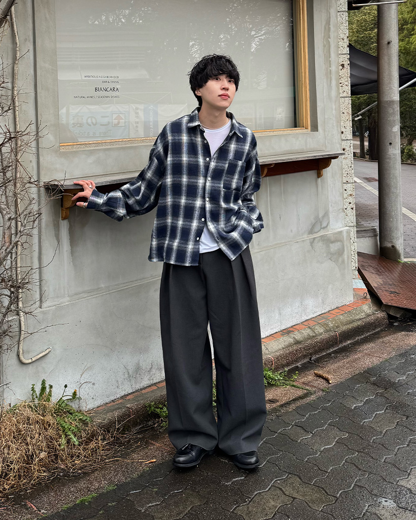 ワンポケットフランネルチェックシャツ