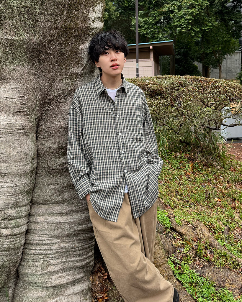 ポケットカラーチェックシャツ