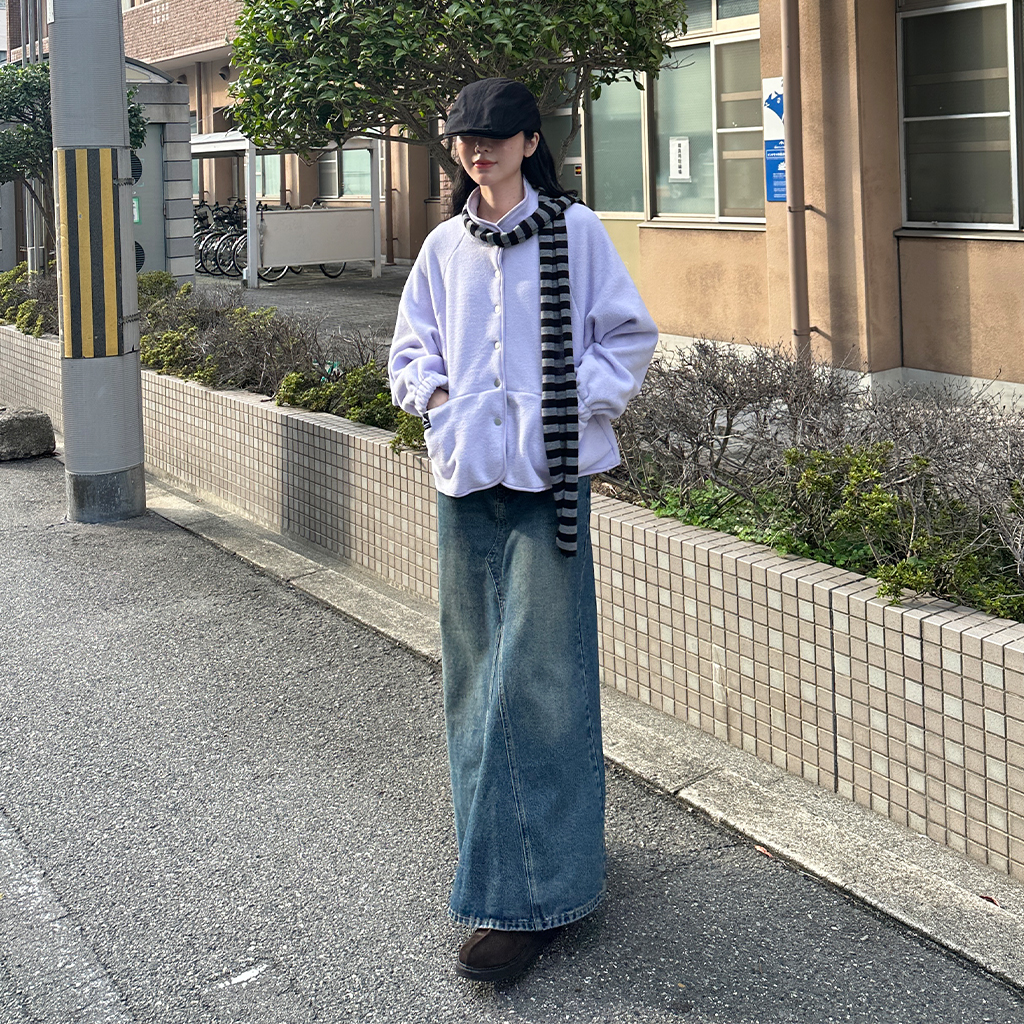 Muse デニムロング スリットバイカラーデニムロングスカート | ファッション通販
