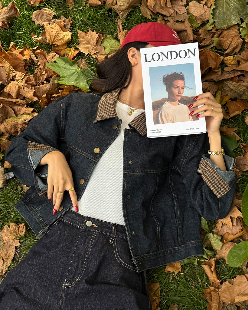 チェックバイカラーデニムシャツジャケット | ファッション通販