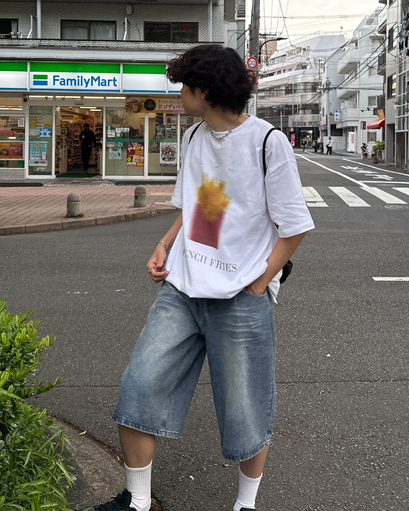 【JEMUT】★男女兼用★25SS スキルウォッシュドバミューダパンツ ヒゲウォッシュデニムバミューダパンツ | ファッション通販