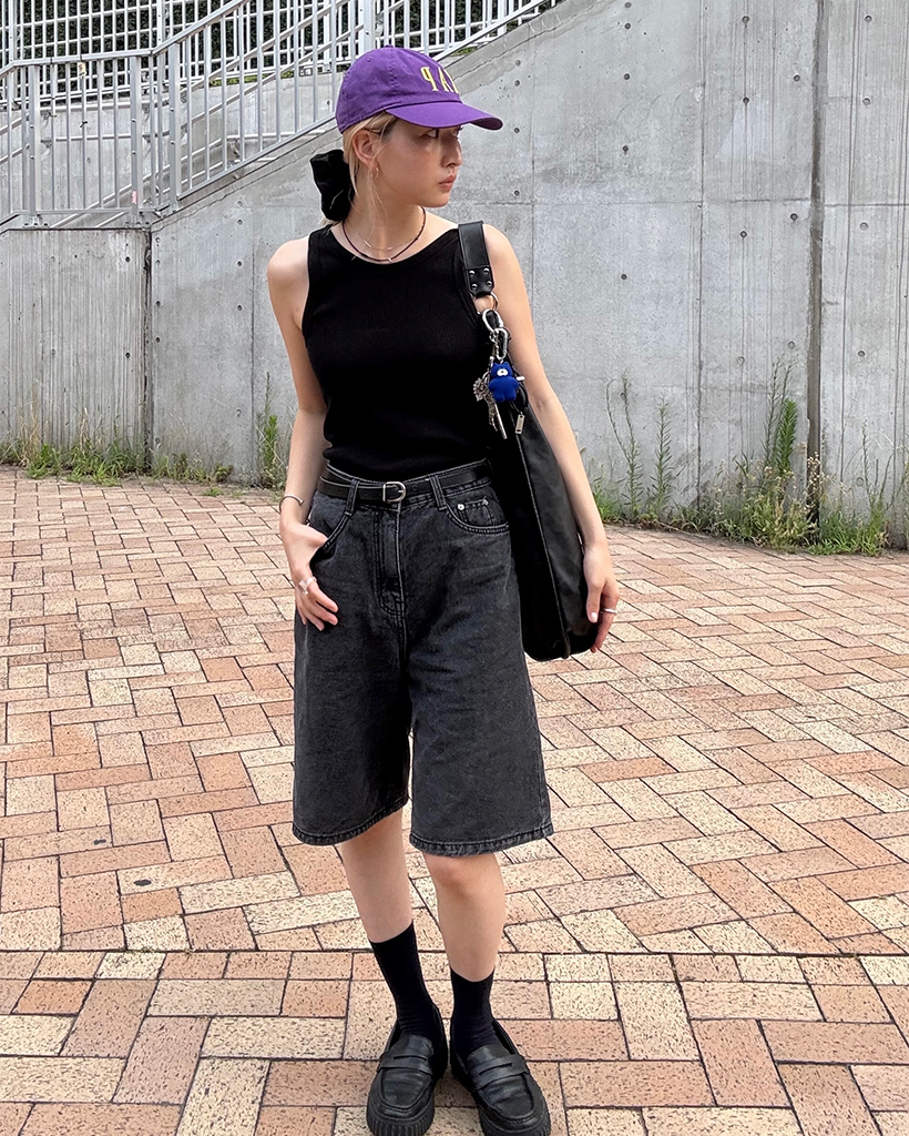 JUEMI ニットショーツ ブラック Contrast Knit Shorts – JUEMI