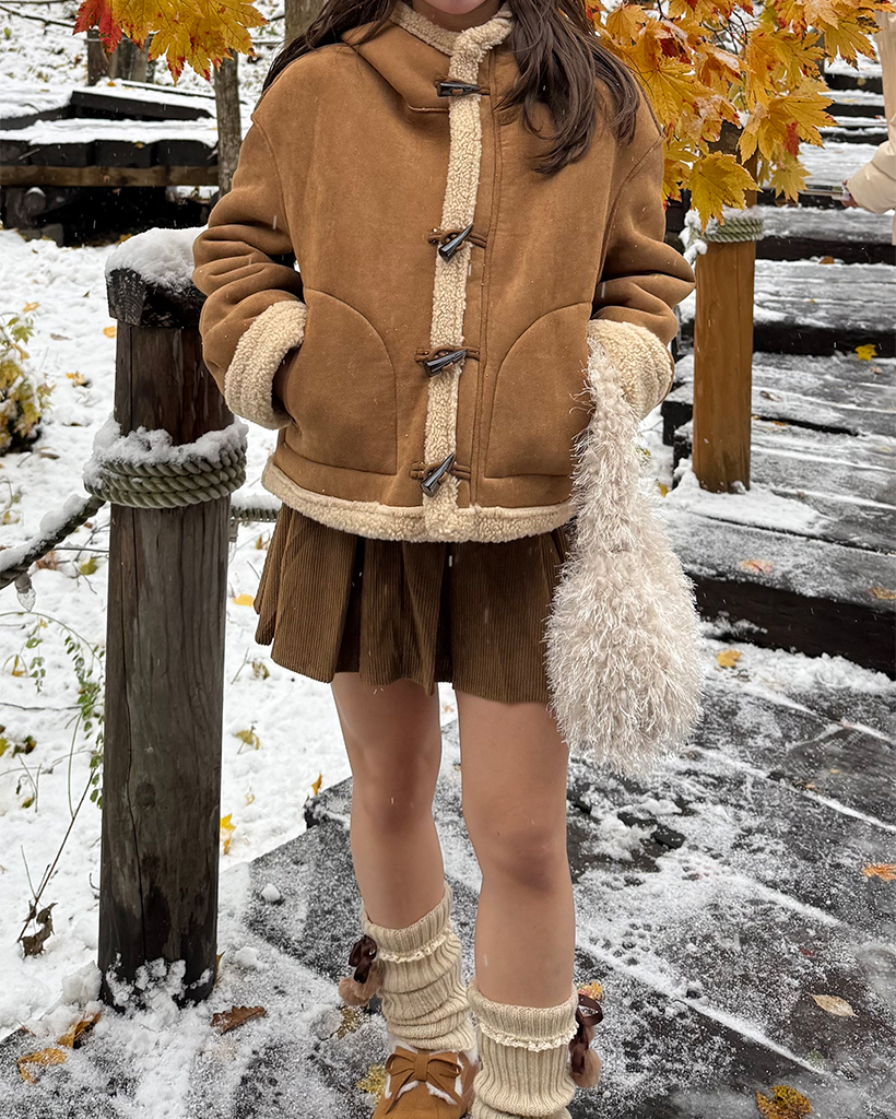 ボアショートフードムートンダッフルコート | ファッション通販サイト NUGU