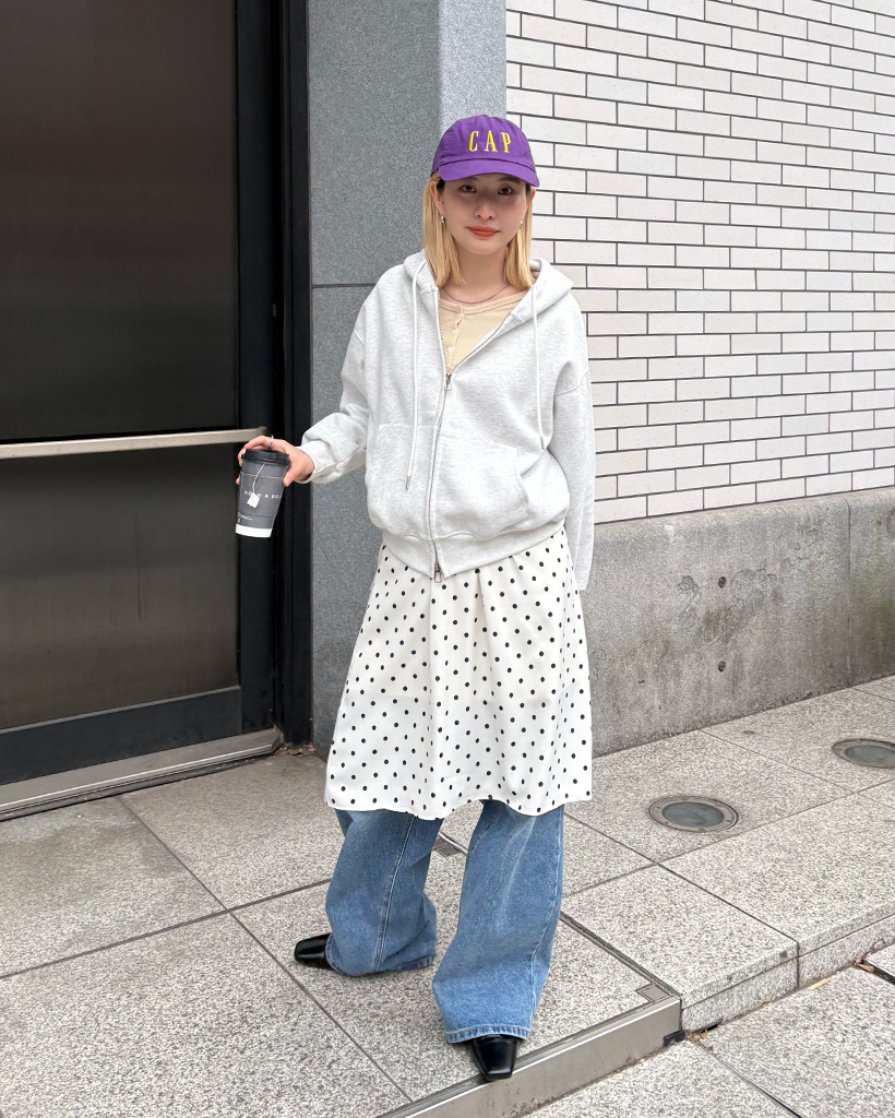 ダブルジップカンガルーポケットパーカー